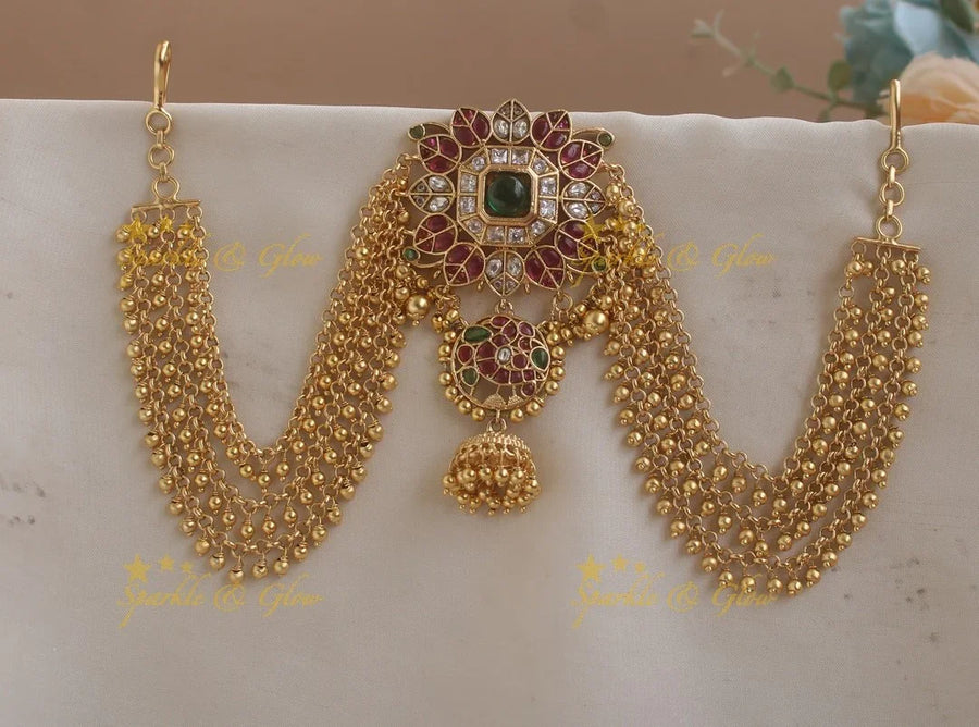 Beautiful floral design Square shaped Jadabilla with Maatil - Sparkle and Glow