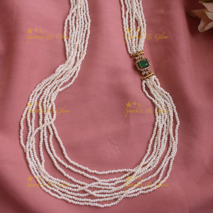 Multilayered Moggapu Pearl Haram - Green - Sparkle and Glow - Back Thread - 