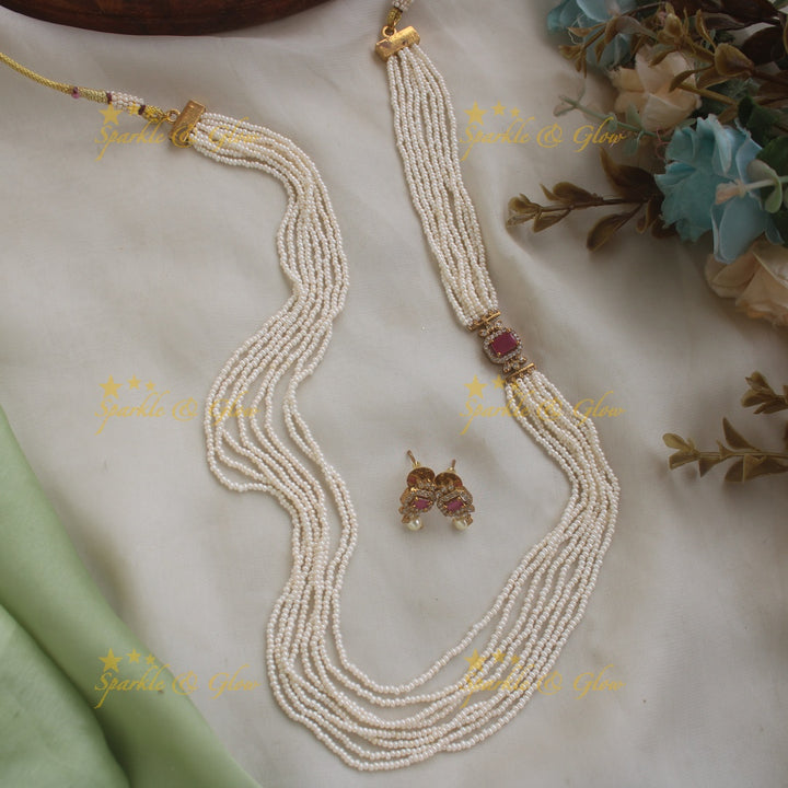 Multilayered Moggapu Pearl Haram- White