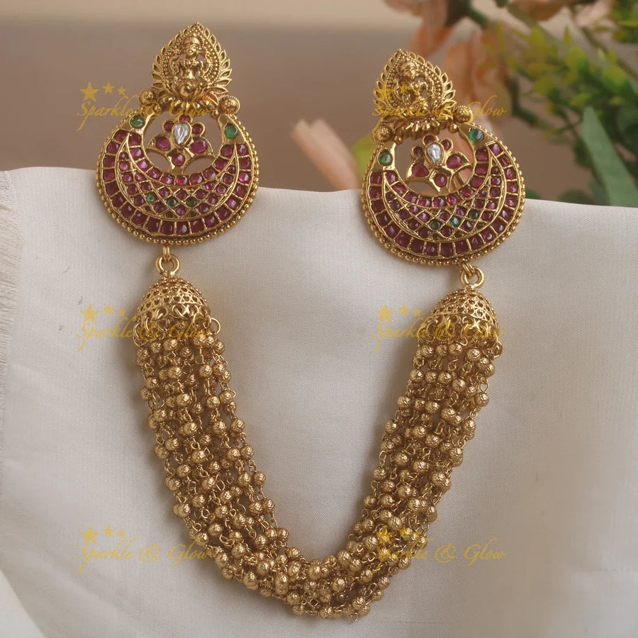 Exclusive Lakshmi Floral half moon design multi layered Pearl Hairpin-Multi-pearl - Sparkle and Glow