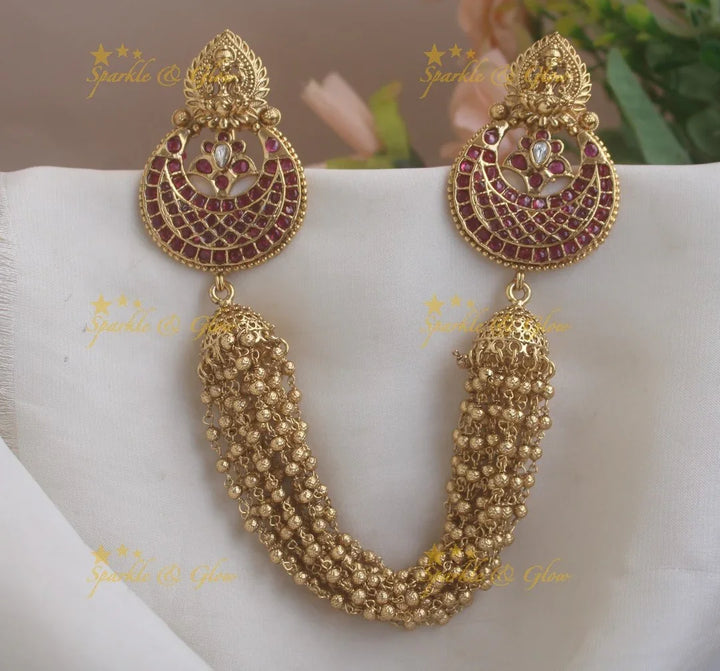 Exclusive Lakshmi Floral half moon design multi layered Pearl Hairpin-Multi-pearl - Sparkle and Glow