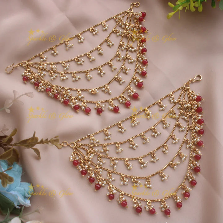 Elegant Five Layered gold alike Earchain-Purple - Sparkle and Glow