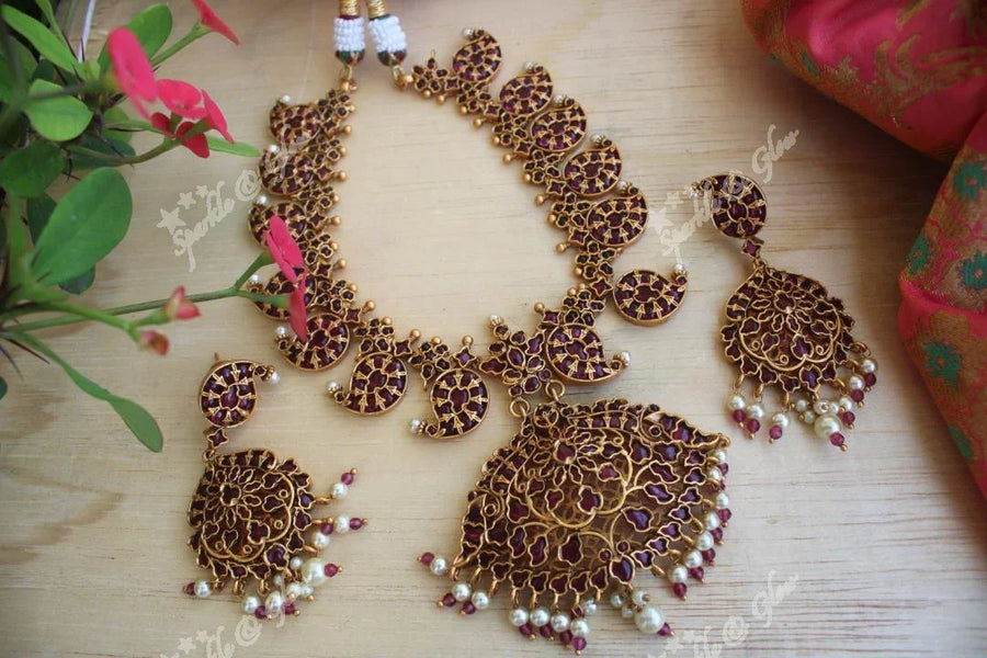 Real Kemp stones mango necklace - Kemp - Sparkle and Glow