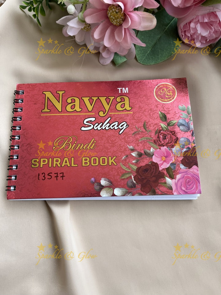 Navya different shape stone and design bindi with different size in spiral book in assorted colours