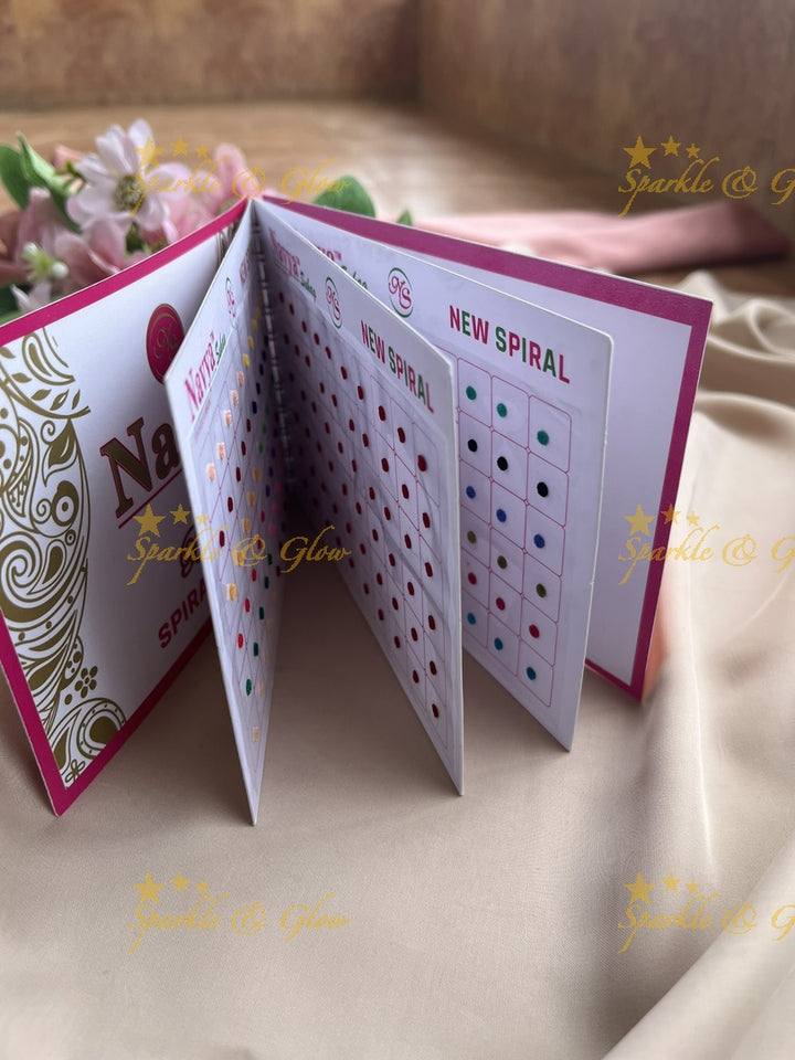 Navya daily wear round bindi with single size in spiral book in assorted colours