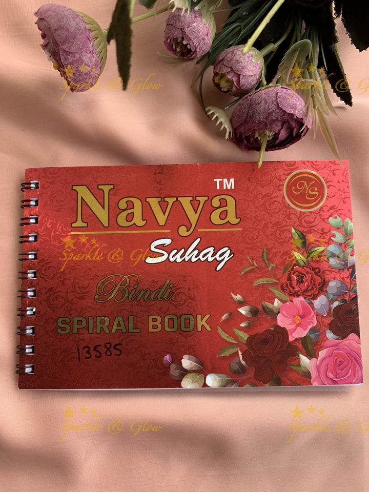 Navya round 3D colour stone bindi with different size in spiral book in assorted colours