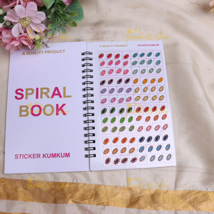 Navya stone bindi with different shape and size in spiral book in assorted colours