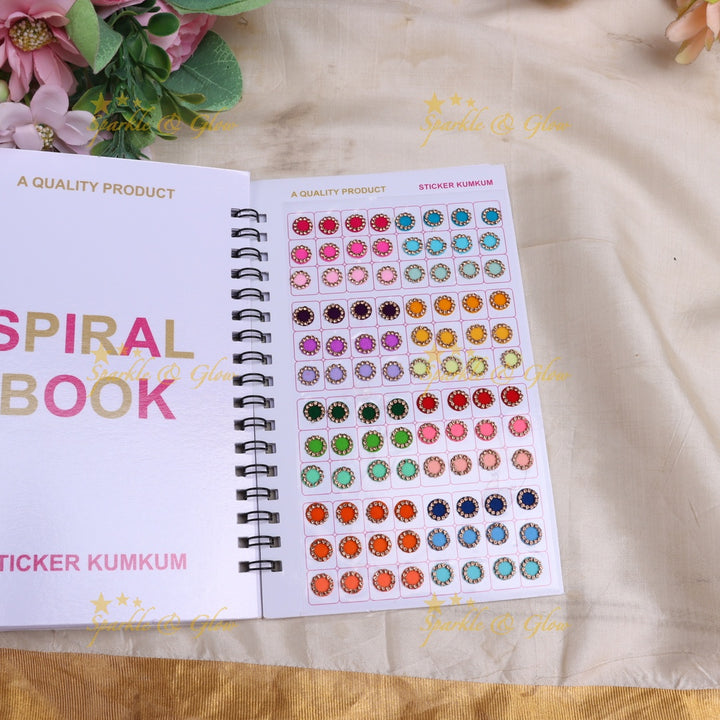 Navya stone bindi with different shape and size in spiral book in assorted colours