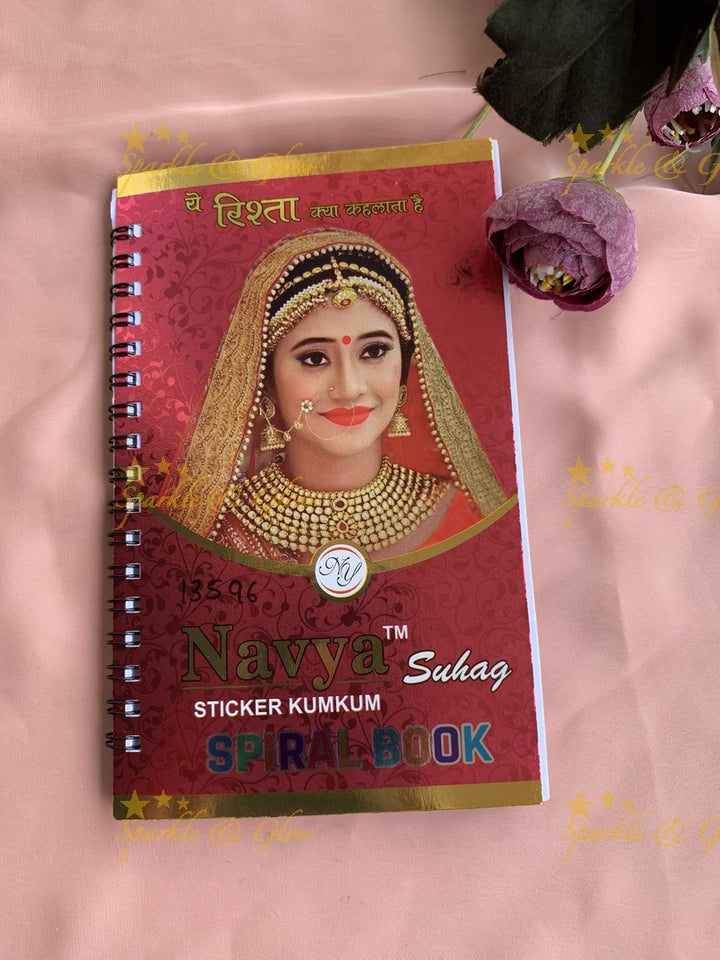 Navya round bindi with different size in spiral book in assorted colours