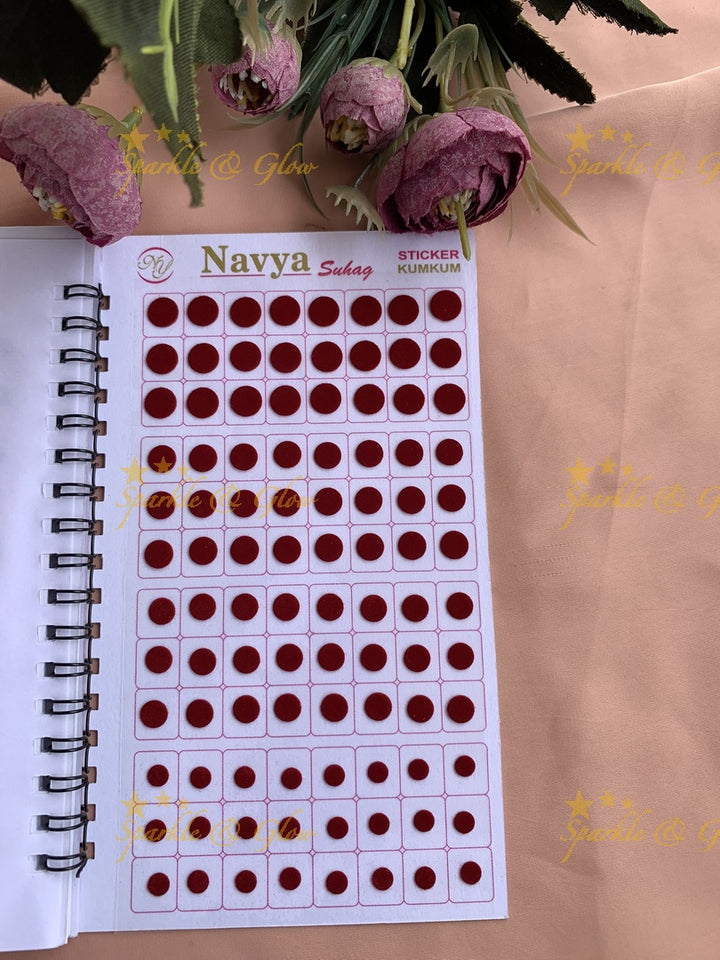 Navya round bindi with different size in spiral book in assorted colours