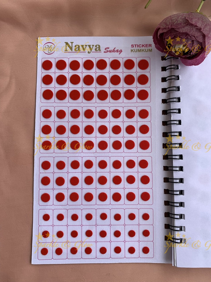 Navya round bindi with different size in spiral book in assorted colours
