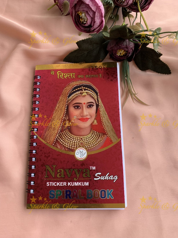 Navya round small bindi with different size in spiral book in assorted colours