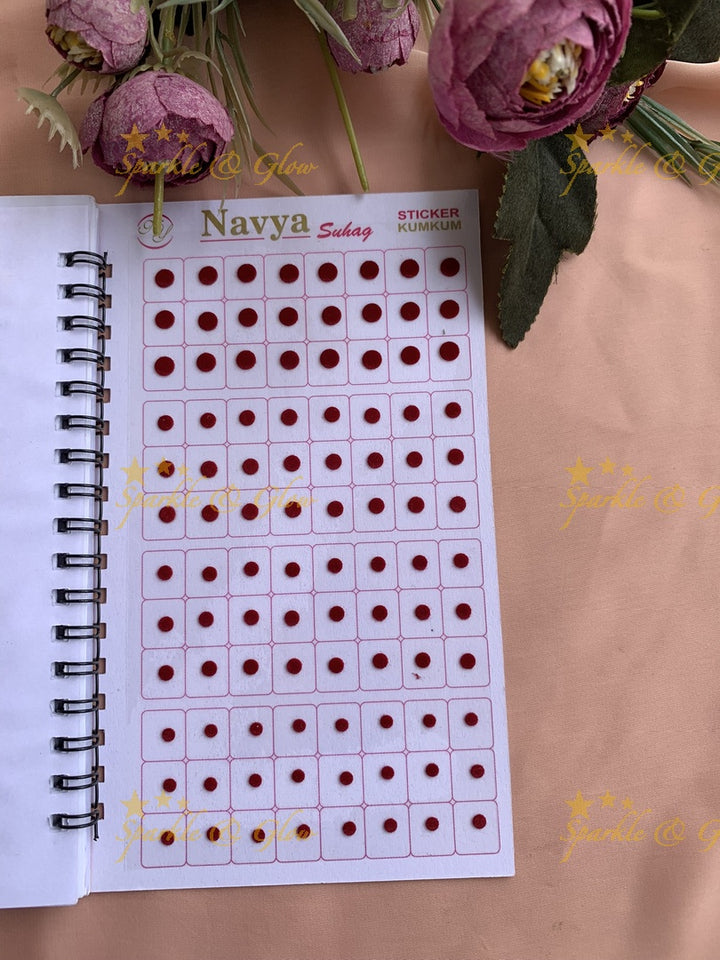 Navya round small bindi with different size in spiral book in assorted colours