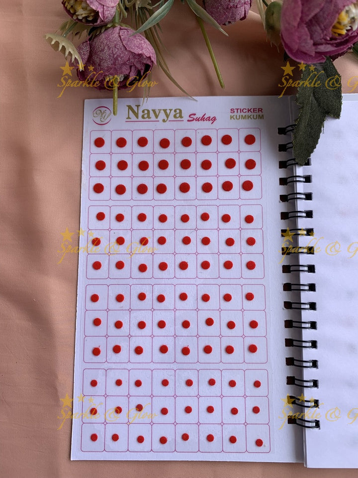 Navya round small bindi with different size in spiral book in assorted colours