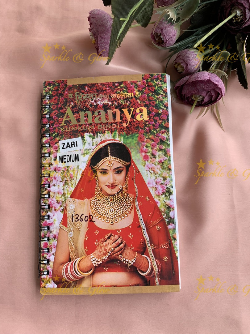 Ananya round bindi with glitter with different size in spiral book in assorted colours