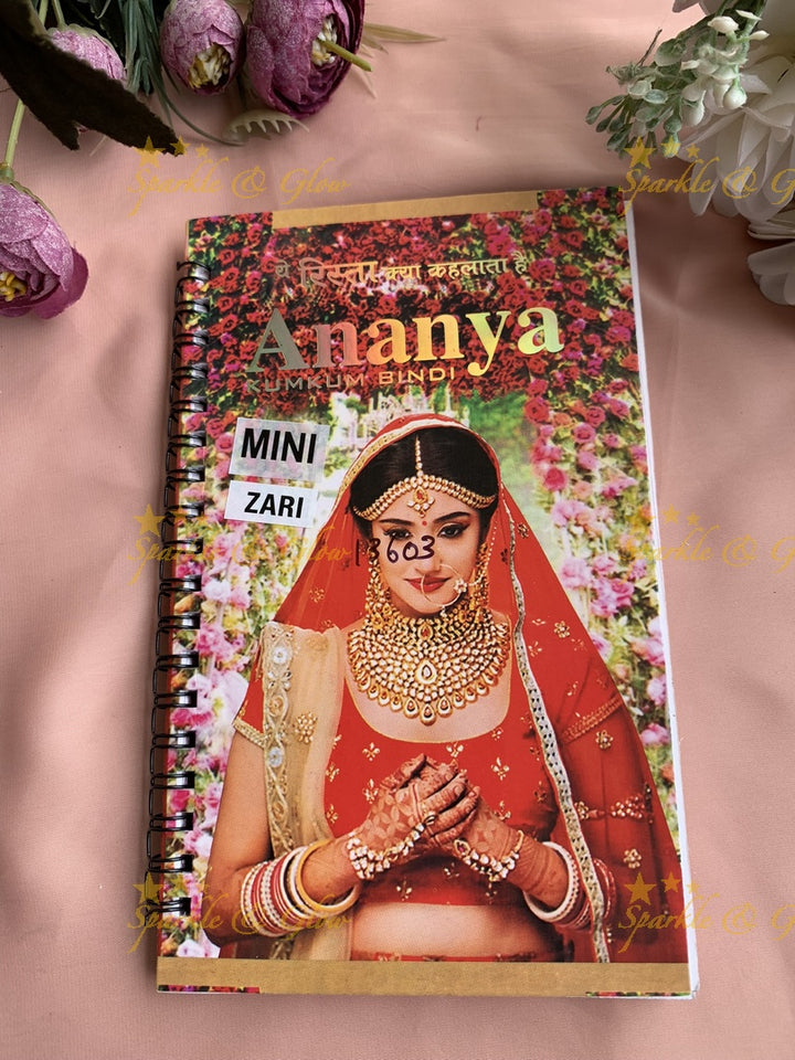 Ananya small round bindi with glitter with different size in spiral book in assorted colours