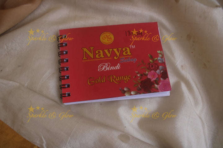 Navya round big bindi with plain glitter and 3D with in spiral book in assorted colours