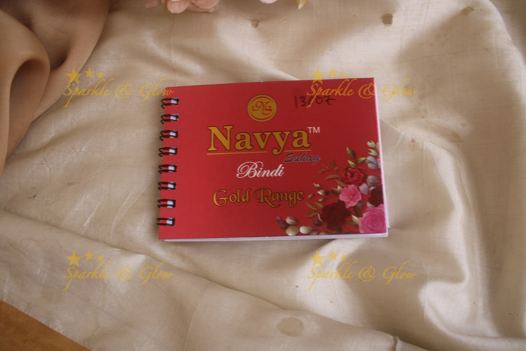 Navya round bindi with plain glitter and 3D with in spiral book in assorted colours - size 5