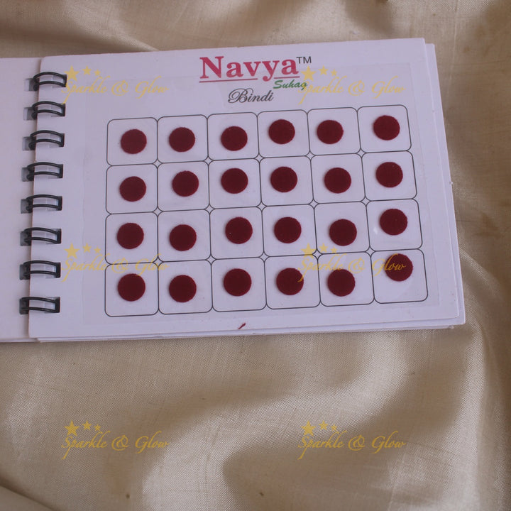 Navya round bindi with plain glitter and 3D with in spiral book in assorted colours - size 5