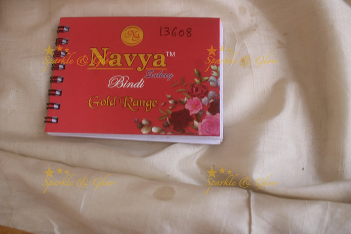 Navya round bindi with plain glitter and 3D with in spiral book in assorted colours - size 6