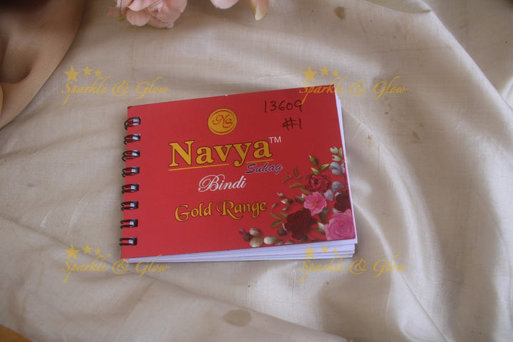 Navya round bindi with plain glitter and 3D with in spiral book in assorted colours - size 7