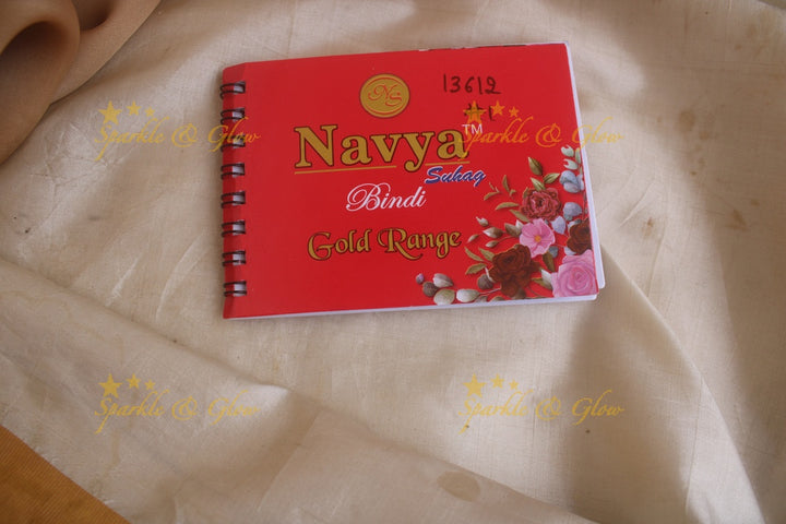 Navya round single size stone bindi with in spiral book in assorted colours