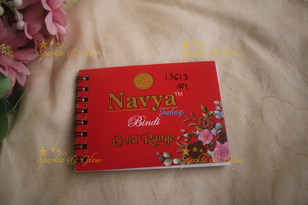 Navya round single size stone bindi with in spiral book in assorted colours - 6