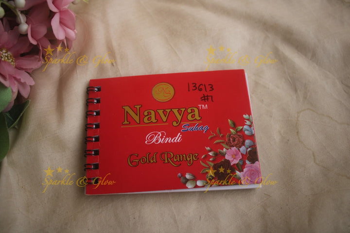 Navya round single size stone bindi with in spiral book in assorted colours - 6