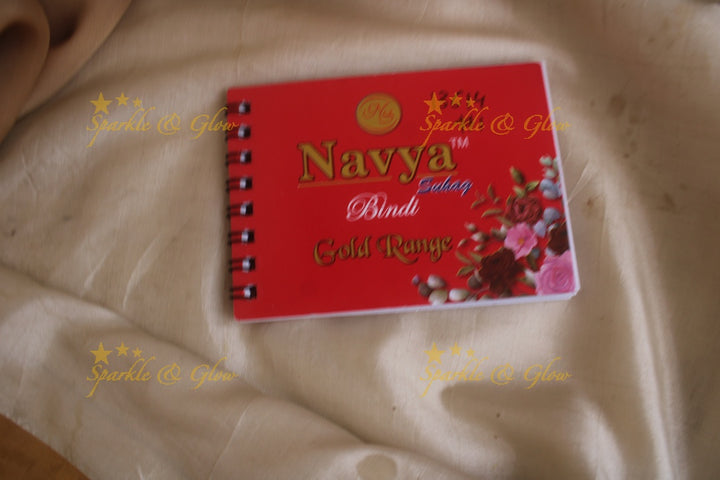 Navya round single size stone bindi with in spiral book in assorted colours - 7