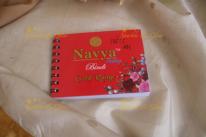 Navya round single size stone bindi with in spiral book in assorted colours - 8