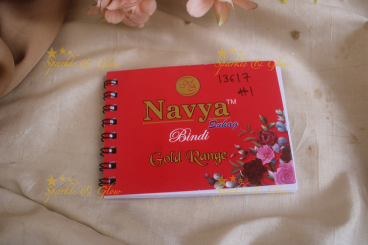 Navya round single size stone bindi with in spiral book in assorted colours - 11