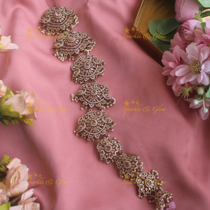 Sparkling Peacock floral design medium size victorian jadabilla with stones pearls and beads