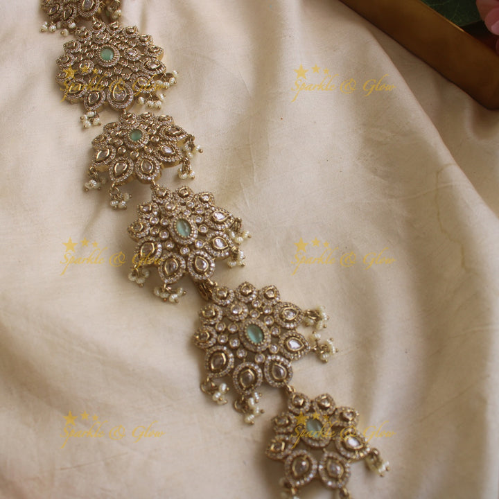 Statement Floral design medium size victorian jadabilla with stones pearls and beads