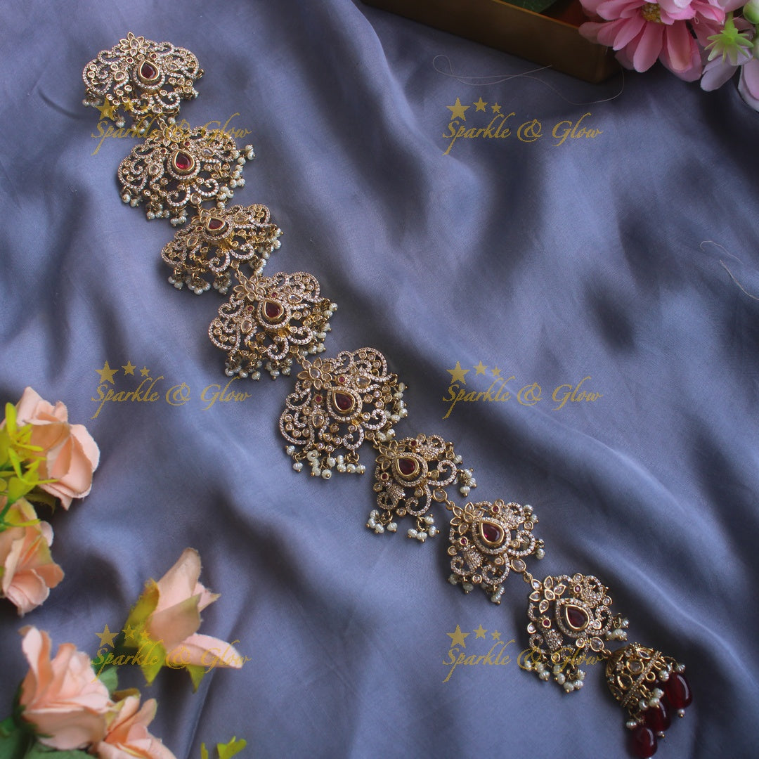 Exclusive Peacock Floral medium size victorian jadabilla with stones pearls and beads