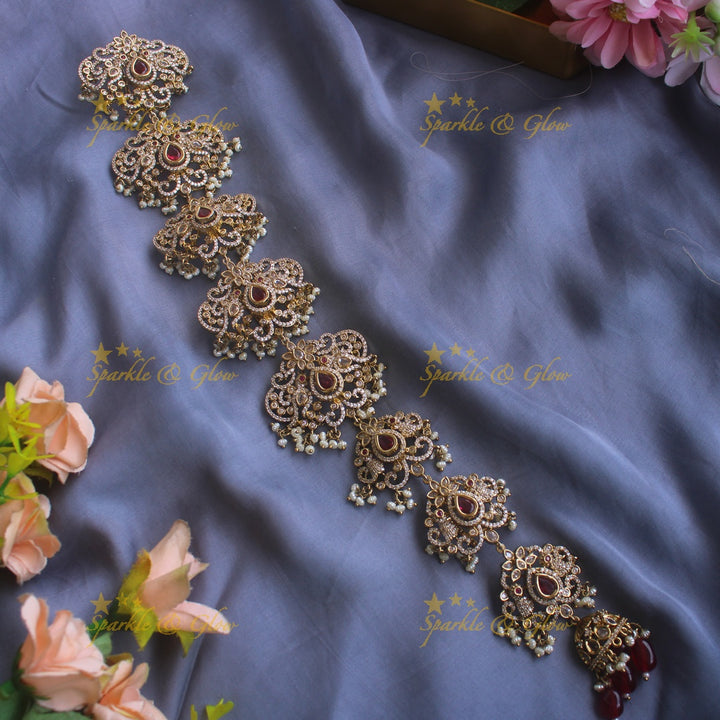 Exclusive Peacock Floral medium size victorian jadabilla with stones pearls and beads