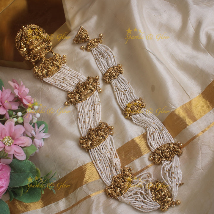 Statement celebrity inspired gold alike pearl cluster Nagas Jadabilla