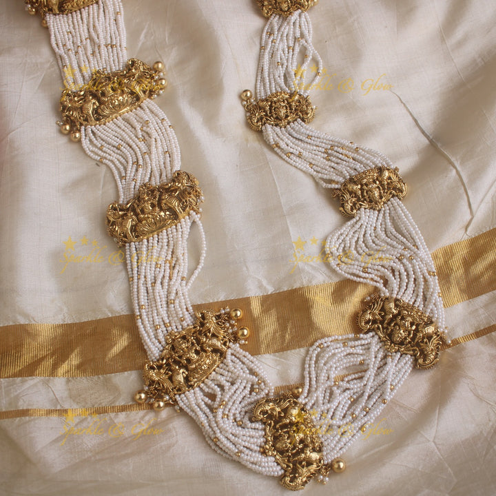 Statement celebrity inspired gold alike pearl cluster Nagas Jadabilla