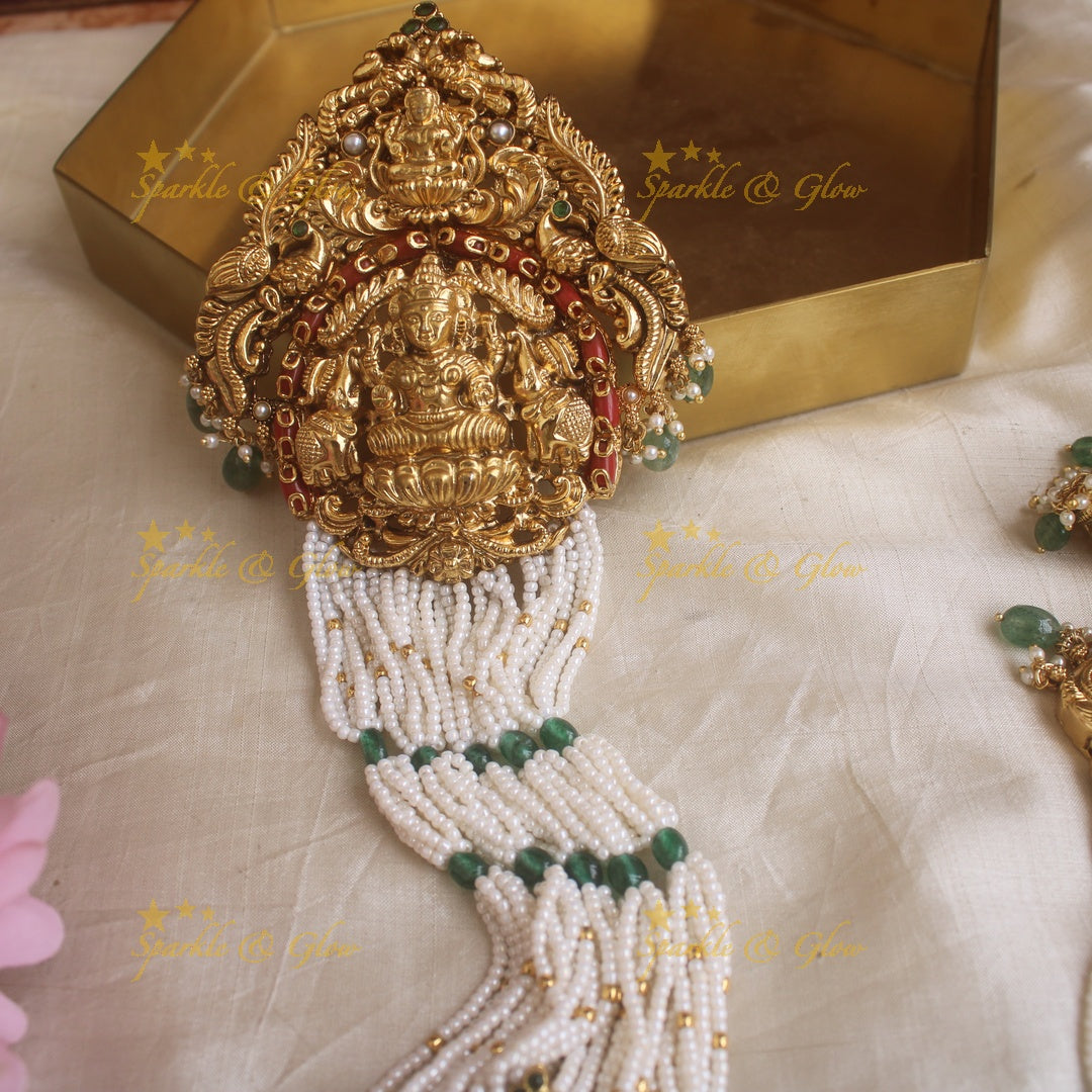 Statement celebrity inspired gold alike Nagas Jadabilla with coral stones