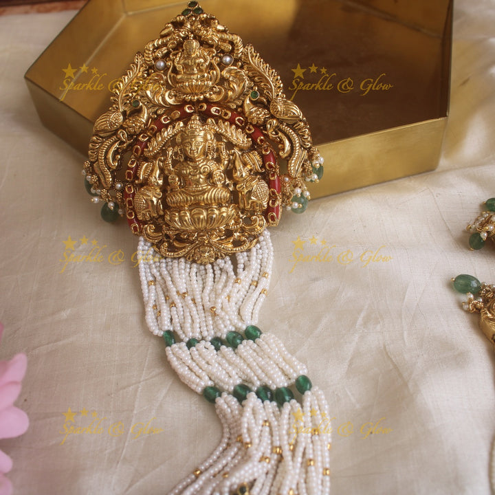 Statement celebrity inspired gold alike Nagas Jadabilla with coral stones