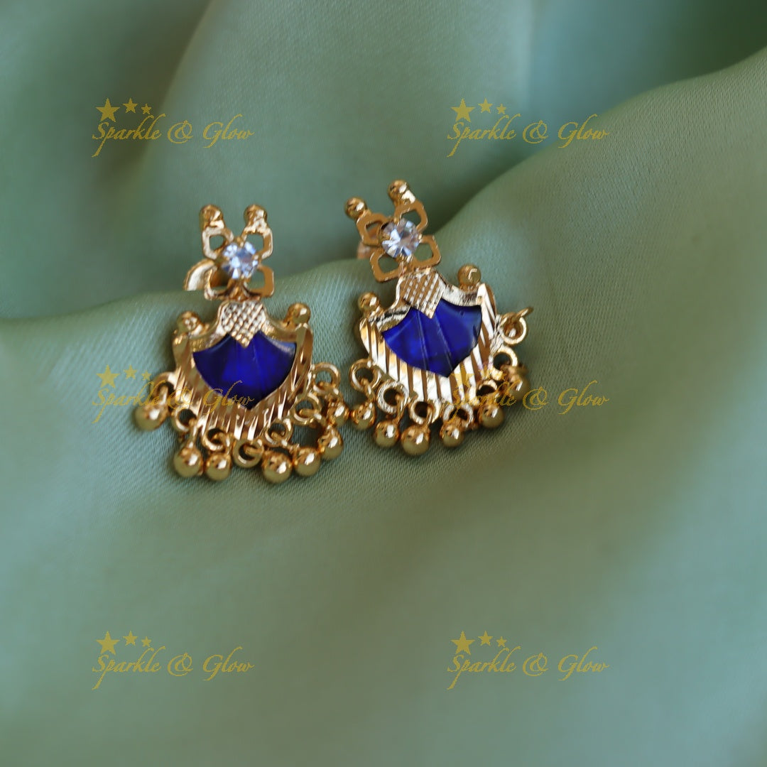 Beautiful Palaka design earrings-Red