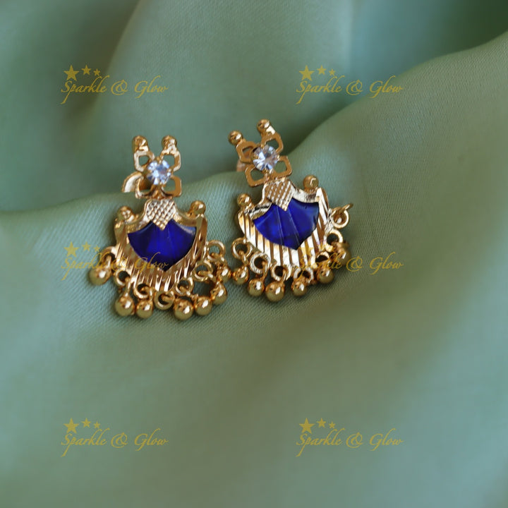 Beautiful Palaka design earrings-Red