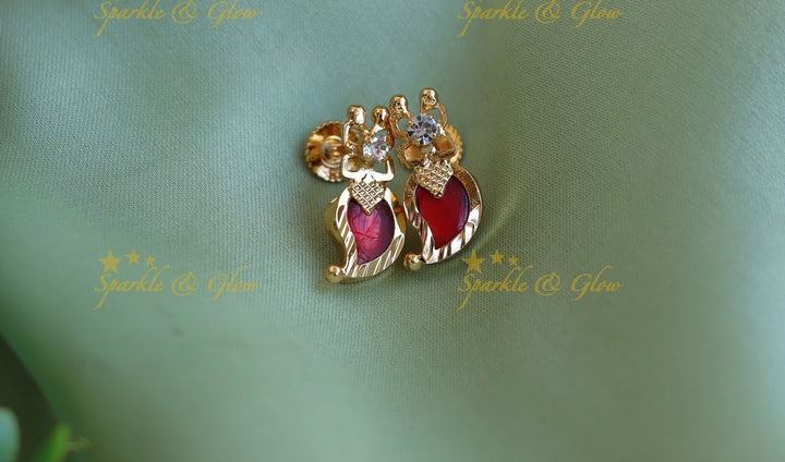 Elegant Mango design Kerala style earrings-Blue
