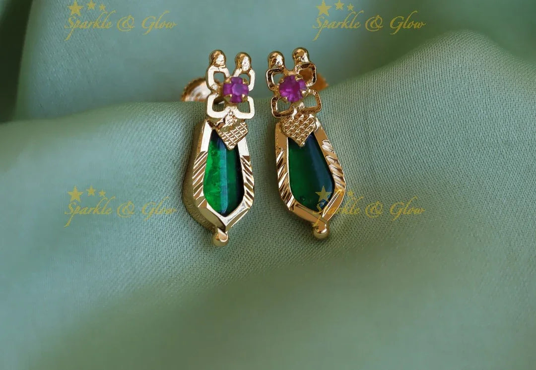 Blue Kerala Palaka Sparkle Earrings