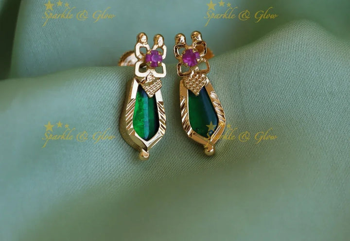 Blue Kerala Palaka Sparkle Earrings