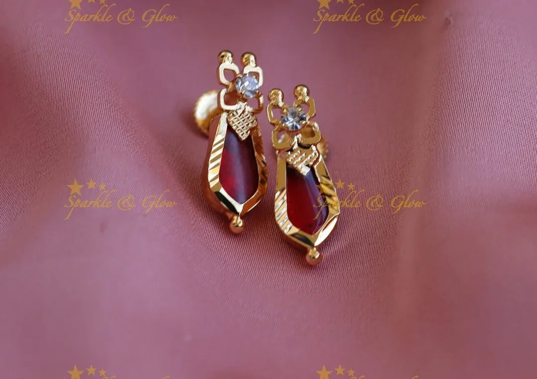 Blue Kerala Palaka Sparkle Earrings
