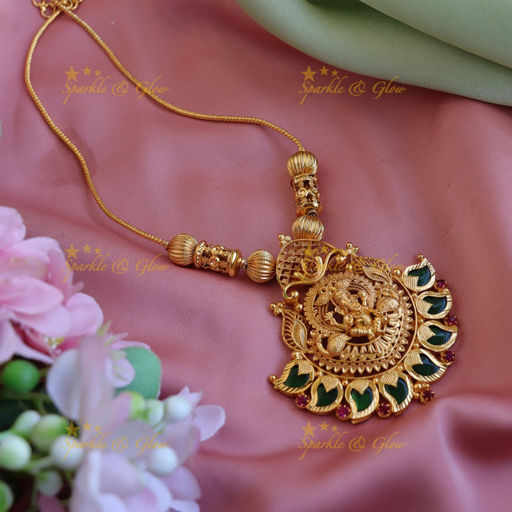 Idol Ganesha Mango design Kerala style necklace