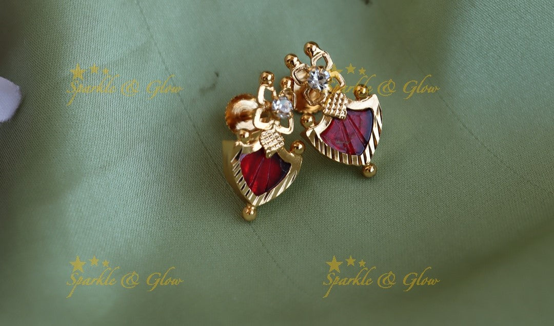 Elegant Kerala style Palaka earrings-Blue