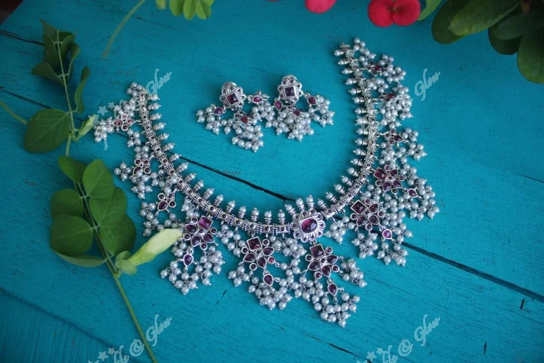 Non idol kemp stones flower gutta pusalu - Gold Pink - Sparkle and Glow