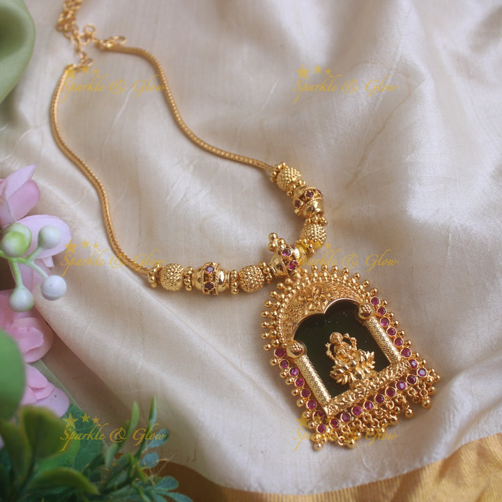 Elegant Idol Lakshmi Temple design pendant Necklace