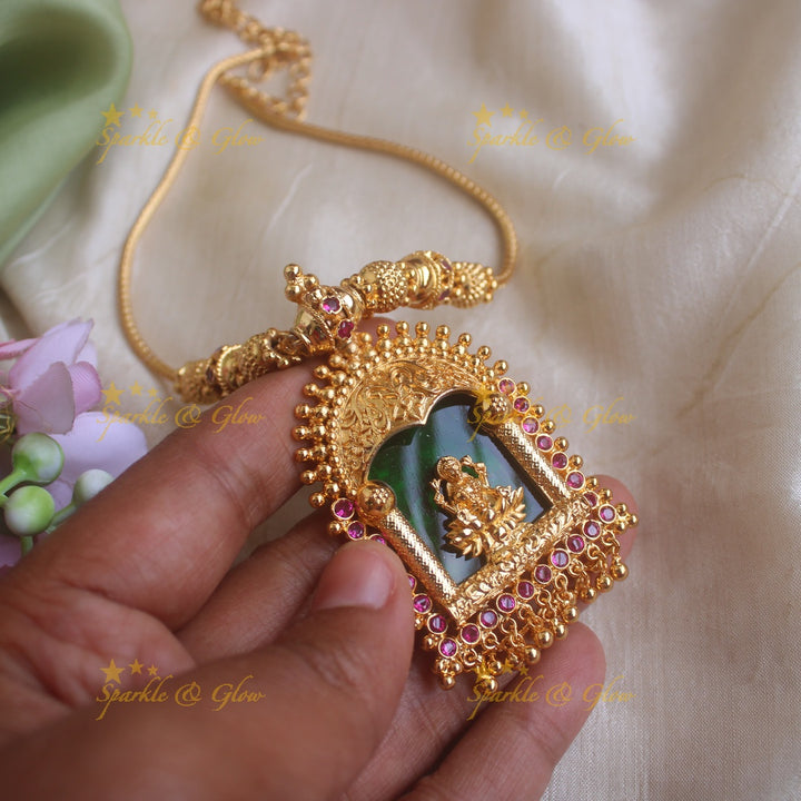 Elegant Idol Lakshmi Temple design pendant Necklace